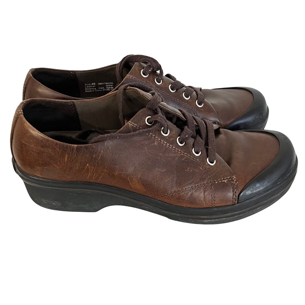 Dansko Veda Brown Leather Lace‎ Up Shoes Women Size 9.5